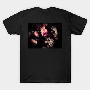 DARK FLORAL COLLECTION ROSES HYDRANGEA ART DECO POSTER T-Shirt